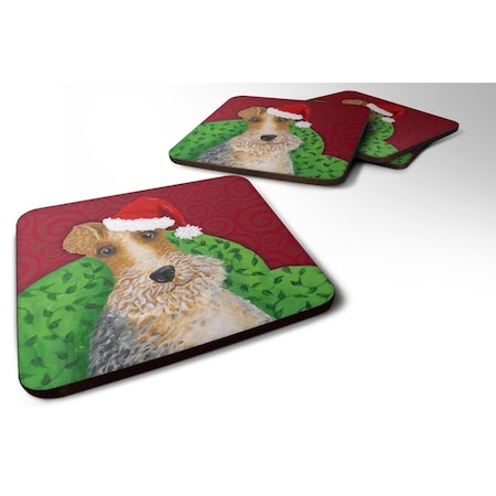 Wire Fox Terrier Christmas Foam Coasters - Set Of 4
